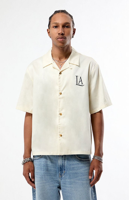Pacsun Men's Los Angeles Embroidered Camp Shirt - 0180611140070