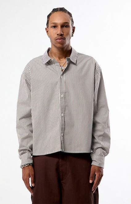 Pacsun Men's Striped Davis Long Sleeve Shirt - 0183611140039