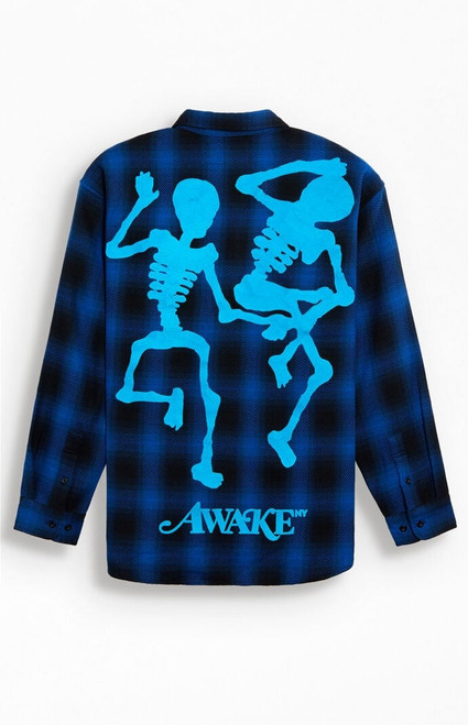 Awake NY Men's End And Beginning Embroidered Flannel Shirt - 0125603440100