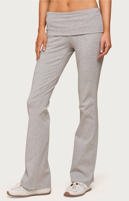 Edikted Women's Ivanne Foldover Flared Pants - 0268609690043