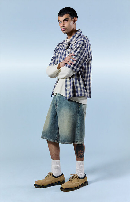Pacsun Men's Parker Baggy Jean Shorts Medium Blue - 0170611110021