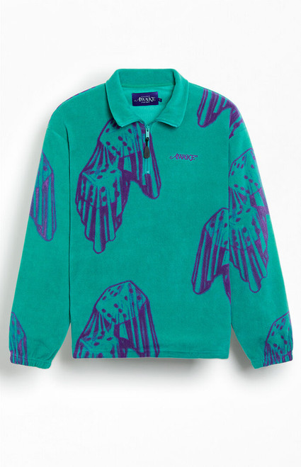 Awake NY Men's Dice Print Fleece Quarter Zip Sweatshirt - 0202603440039