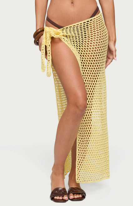 Edikted Women's Avigail Crochet Maxi Sarong - 0269609690041