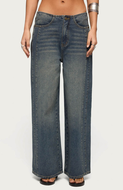 Edikted Women's Elia No Waistband Low Rise Baggy Jeans - 0267609690075