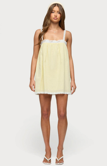 Edikted Women's Hipla Contrast Lacey Cotton Dress - 0271609690072