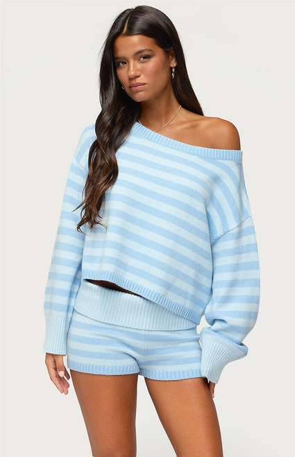 Edikted Women's Saphi Striped Oversized Knit Sweater - 0264609690014