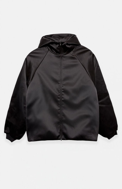 Fear of God ESSENTIALS Men's Vintage Black Hooded Bomber Jacket - 0202609930061103