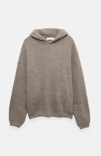 Fear of God ESSENTIALS Men's Homestead Heather Heavy Waffle Knit '90s Hoodie - 0192609840022985