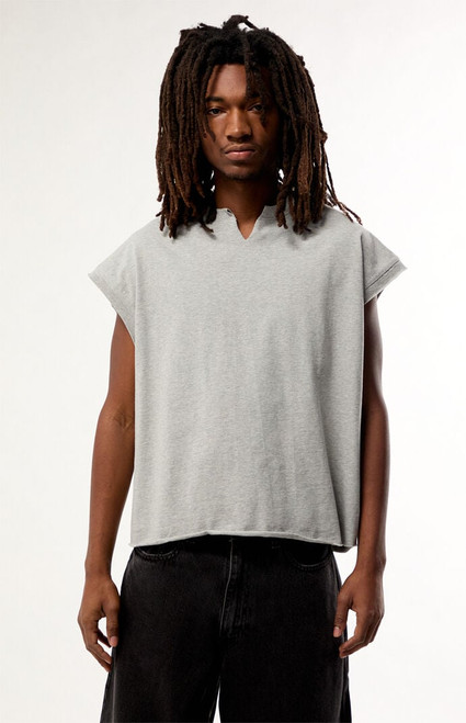 Pacsun Men's Heather Grey Solid Muscle Tank - 0124468680073