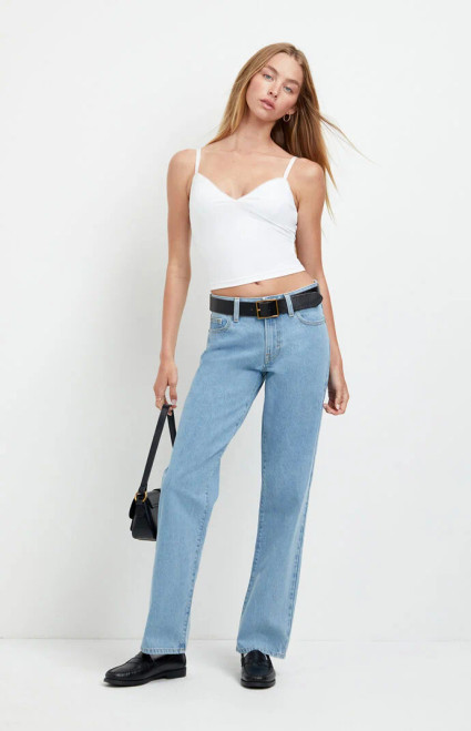 Pacsun Women's Alex Relaxed Straight Jeans Light Blue - 0860602840135
