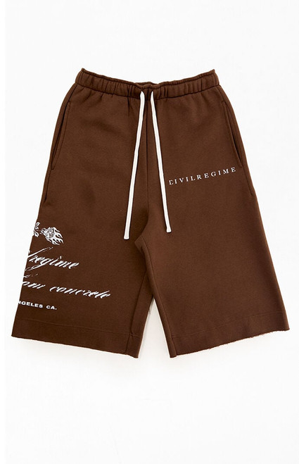 Civil Men's Brown RFC Lounger Fleece Sweat Shorts - 0172460120061
