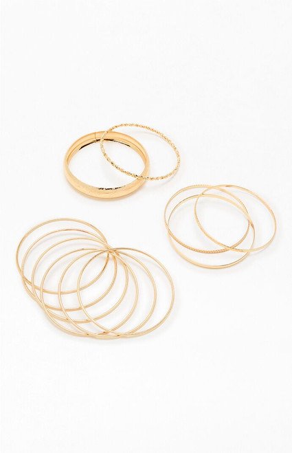Pacsun Women's Flora Metal Bangle Set - 0656491390010