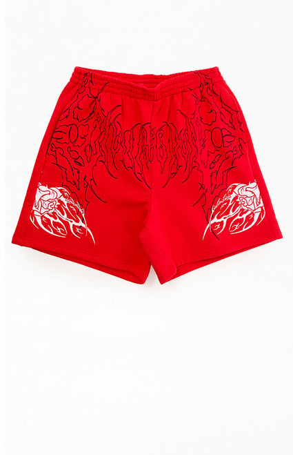 Civil Men's Red Thorn Of The Stem Sweat Shorts - 0172460120066