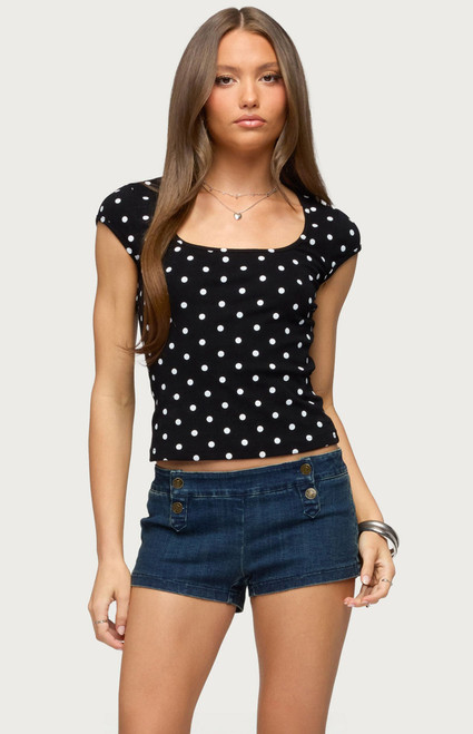 Edikted Women's Mookie Polka Dot Top - 0263609690289