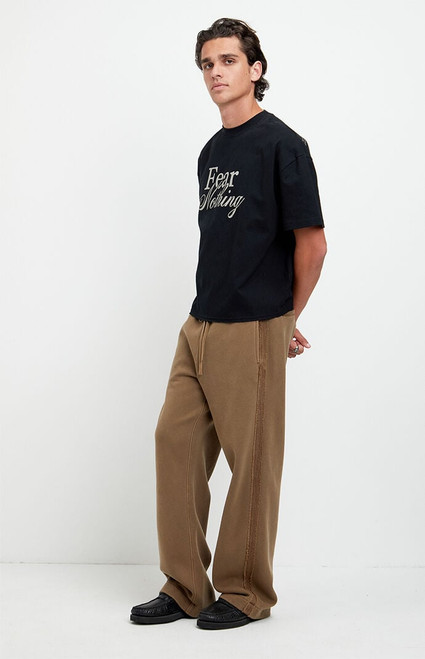 Pacsun Men's Brown Elmer Stripe Fleece Extreme Baggy Sweatpants - 0133484260045