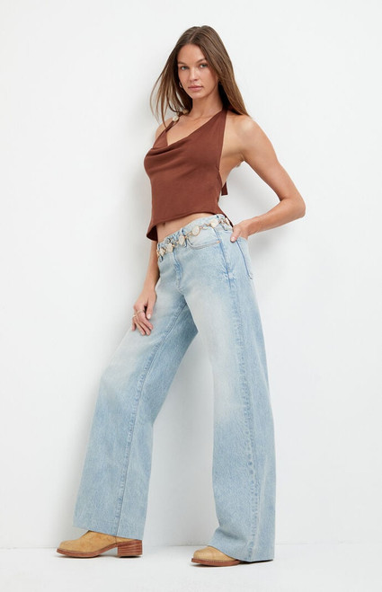 Pacsun Women's Casey Low Rise Baggy Jeans Light Blue Washed - 0860242100010