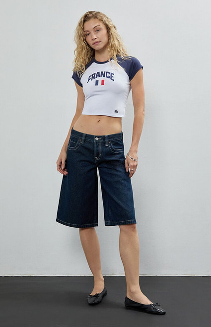 HYPE & VICE Women's France Homerun Cropped T-Shirt - 0702610870079