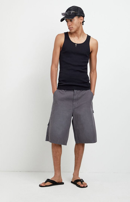 Pacsun Men's Austin Extreme Baggy Jean Shorts Cargo Carpenter Charcoal - 0170611110019