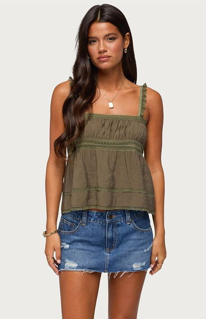 Edikted Women's Mable Lacey Tank Top - 0260609690113