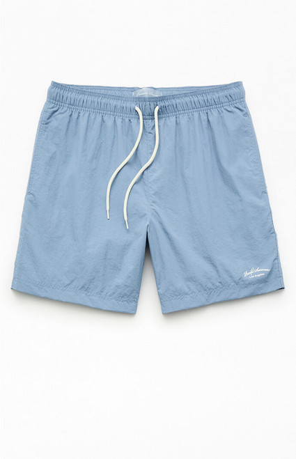 Pacsun Men's Blue Collegiate Solid 6.5" Swim Trunks - 0150609530124