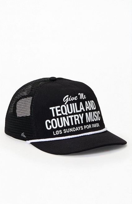Los Sundays Men's Black Tequila and Country Music Snapback Hat - 0641522800032