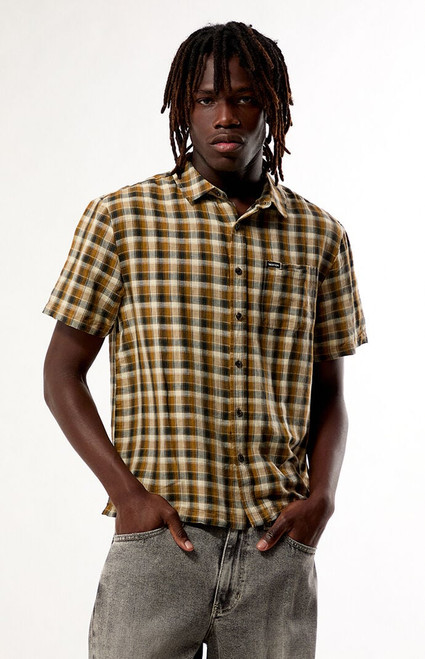 Brixton Men's Cru Plaid Short Sleeve Shirt - 0181440200002