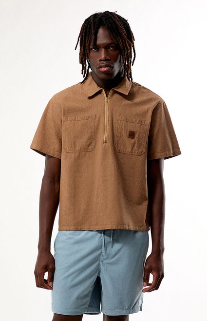 Brixton Men's Brakeman Quater Zip Shirt - 0181440200003