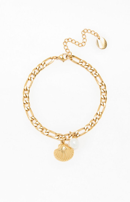Pacsun Women's Shell Chain Charm Bracelet - 0656610500036