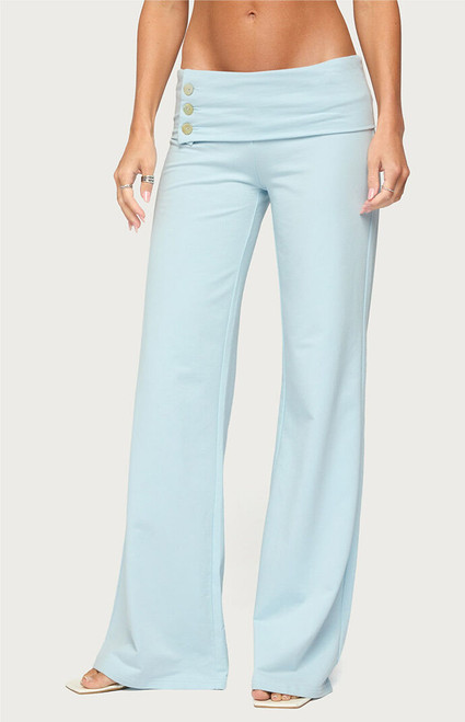 Edikted Women's Poppy Foldover Wide Leg Pants - 0268609690056