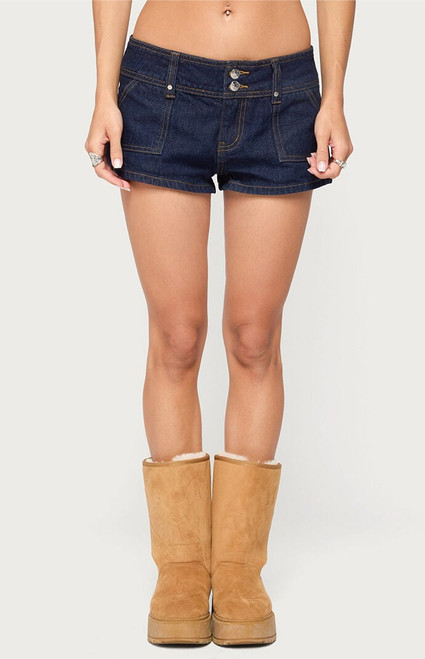 Edikted Women's Keinan Low Rise Jean Shorts - 0266609690096