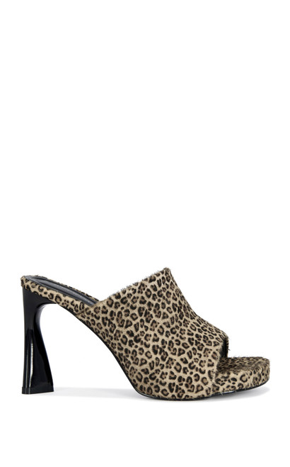 AZALEA WANG Women's Vivara Leopard Calf Hair Heeled Sandals - 0275611590092