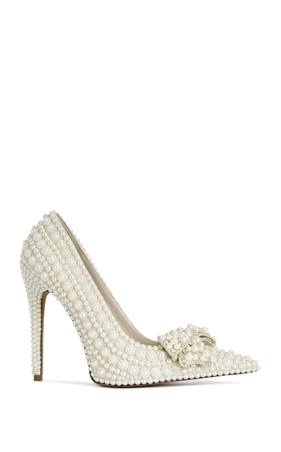 AZALEA WANG Women's Naamah White Pearl Stiletto Pumps - 0275611590097