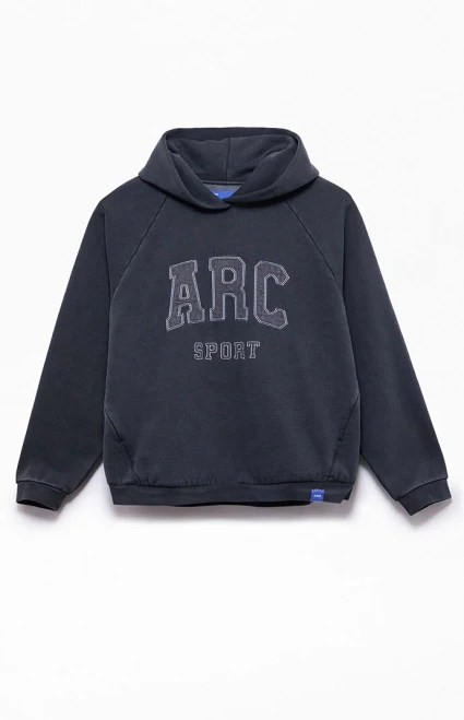 A.R.C. Men's Black Raglan Sport Fleece Hoodie - 0140484260151