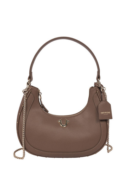 True Religion Women's Top Zip Crescent Hobo Bag - 0276141730110