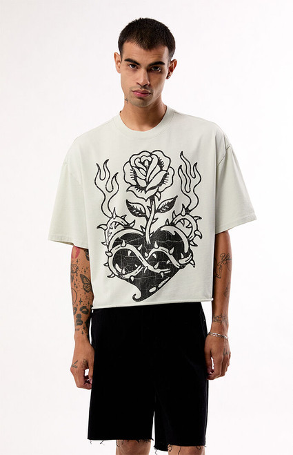 Pacsun Men's Heartfelt Cropped T-Shirt - 0120468680667