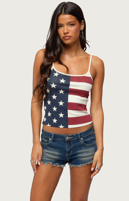 Edikted Women's USA Lover Tank Top - 0260609690186