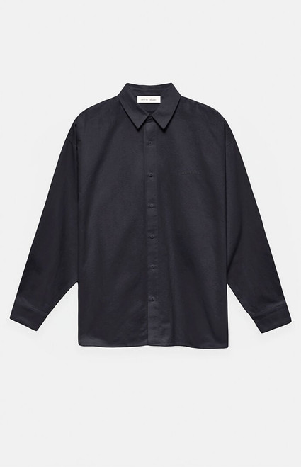 Fear of God ESSENTIALS Men's Vintage Black Signature Button Up Long Sleeve Shirt - 0186250500003103