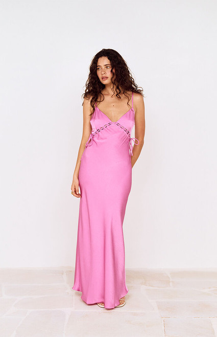 MINKPINK Women's Fuchsia Chiara Lace Detail Maxi Dress - 0870493560019