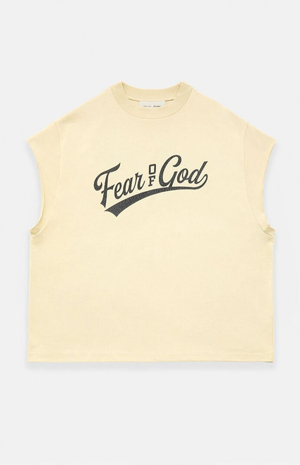 Fear of God ESSENTIALS Men's Cream Cutoff '90s T-Shirt - 0125611980004569