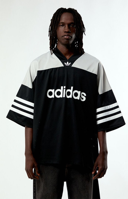adidas Men's Adicolor Black Oversized Football Jersey - 0103000250017