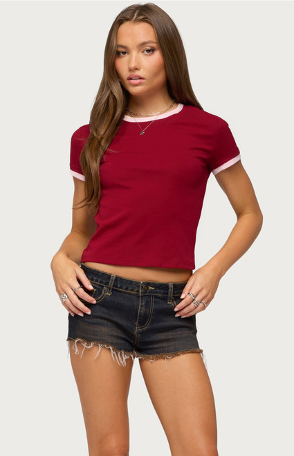 Edikted Women's Opaline Contrast T-Shirt - 0262609690078