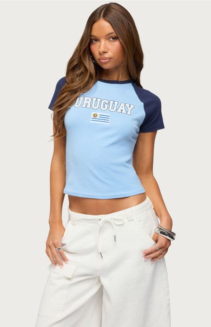 Edikted Women's Uruguay Contrast Raglan T-Shirt - 0262609690082