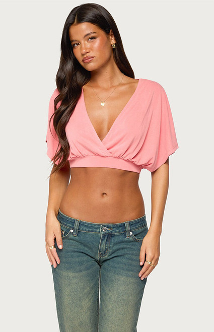 Edikted Women's Candela V-Neck Cropped Top - 0260609690205