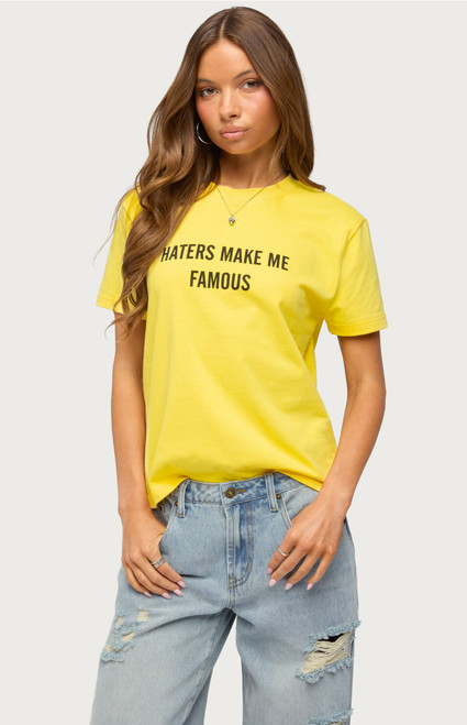 Edikted Women's Haters Make Me Famous T-Shirt - 0262609690089