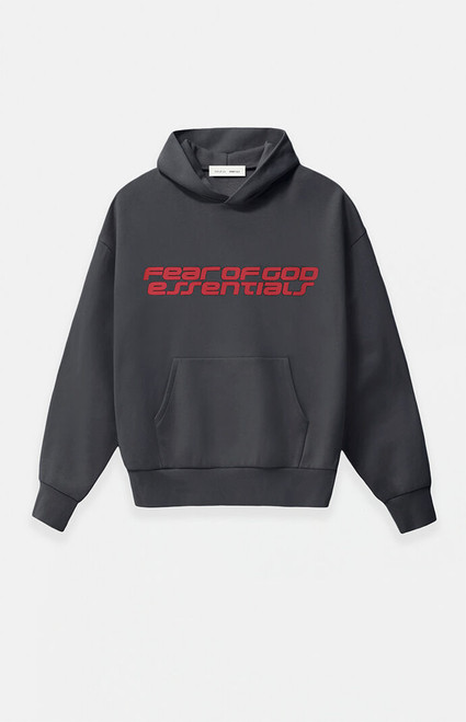 Fear of God ESSENTIALS Men's Iron Gray '90s Fleece Hoodie - 0192468680061634