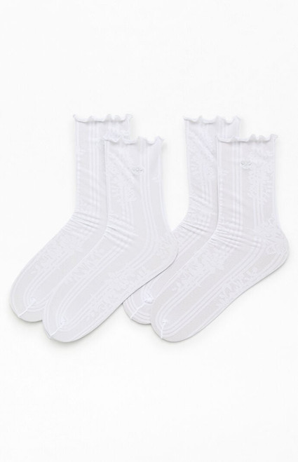 adidas Women's 2 Pack Originals Lace Floral Socks - 0673505030065