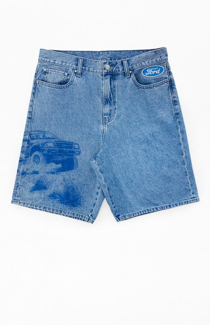 FORD Men's Bronco Baggy Denim Shorts - 0172604890008