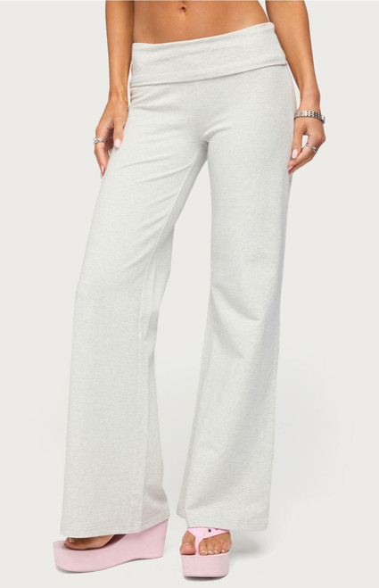 Edikted Women's WKND Sequin Foldover Pants - 0268609690075