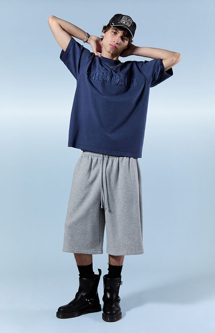 Pacsun Men's Heather Grey Fleece Ultra Baggy Sweat Shorts - 0170484260052