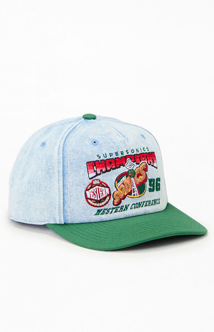 Mitchell & Ness Men's NBA Seattle Supersonics Champions Deadstock Jean Snapback Hat - 0641514810211